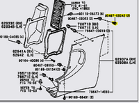 Genuine OEM JZA80 Supra Rear Quarter Skirt Duct Rear Arch Male Clip - 90467-05042