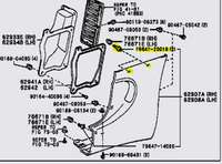 Genuine OEM JZA80 Supra Rear Quarter Skirt Duct Male Clip - 76647-20010