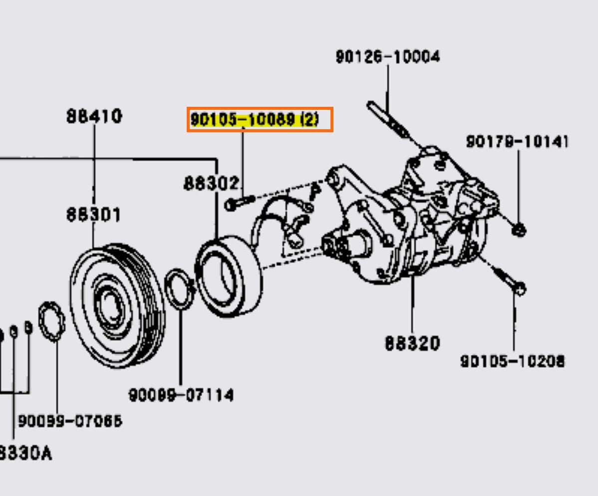Genuine OEM 1JZ & 2JZ AC Compressor Front Bolt - 90105-10089 – OEM 4 ...