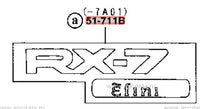 Genuine OEM Mazda RX7 FD3S Rear 'RX-7 Enfini' Ornament Badge / Decal - 51-711B