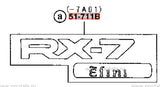 Genuine OEM Mazda RX7 FD3S Rear 'RX-7 Enfini' Ornament Badge / Decal - 51-711B