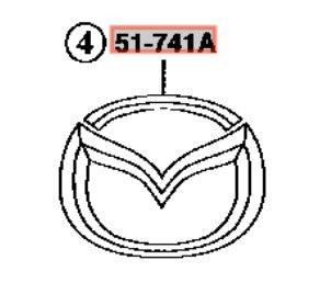 Genuine OEM Mazda RX7 FD3S Rear 'Mazda Emblem' Ornament Badge / Decal - 51-740A