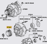 Genuine OEM Toyota JZ Alternator Pulley - 27411-46090