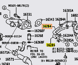 Genuine OEM Toyota 2JZGTE Waterneck Twin Turbo Coolant Hose - 16284-46020