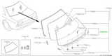 Genuine OEM Nissan RH Rear Window Lower Moulding – R32 Skyline Coupe / GT-R – 79774-04U15